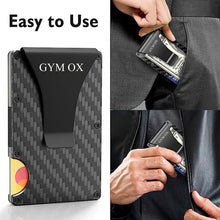 Load image into Gallery viewer, GYM OX Carbon Fiber Slim Wallet For Men - Front Pocket RFID Blocking Minimalist Wallet For Men
